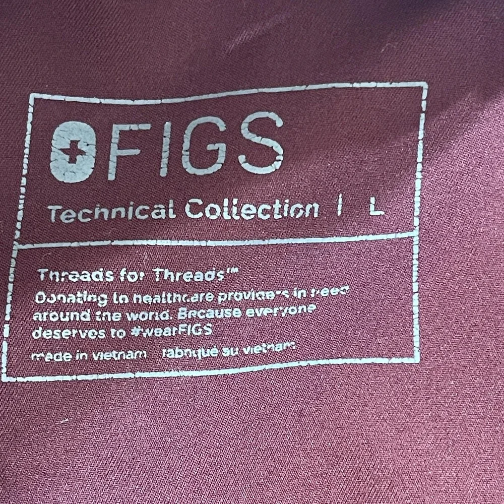 FIGS Scrub Pants Mens Large Burgundy Technical Collection‎ Drawstring FM4500
